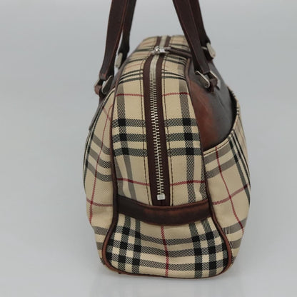 Burberry BURBERRY Nova Check Boston Bag Canvas Beige Authentic BD1812
