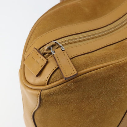 Gucci GUCCI Bamboo Hand Bag Suede Brown Silver Authentic ep11709