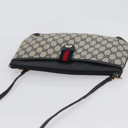 Gucci GUCCI GG Supreme Sherry Line Shoulder Bag PVC Navy Gold 904 02 026 Authentic mr2029