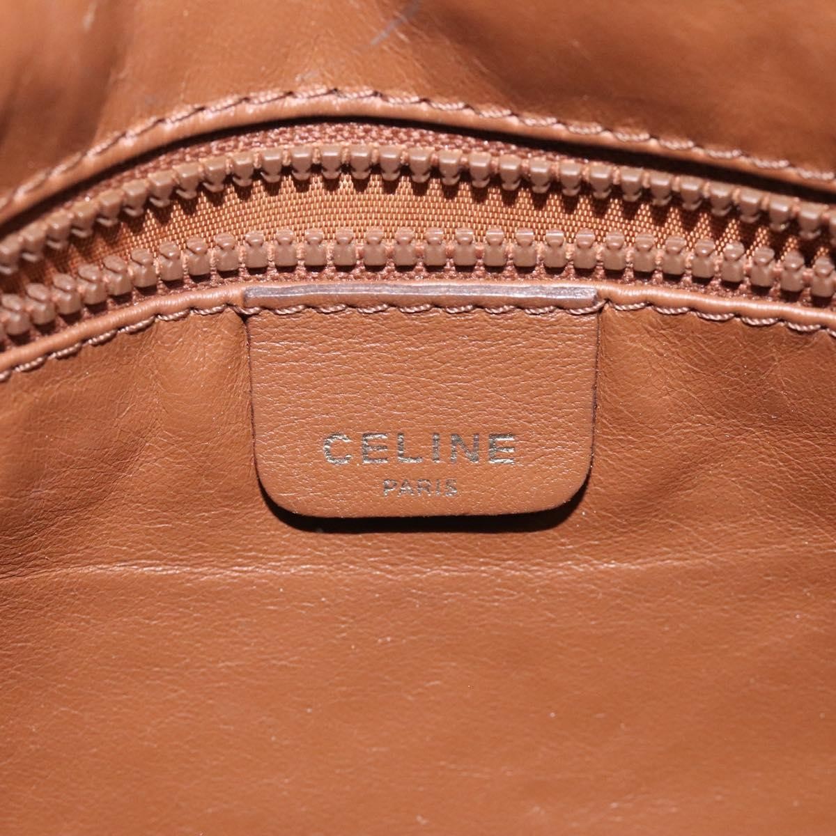Celine CELINE Shoulder Bag Leather Khaki Gold Authentic bs25384