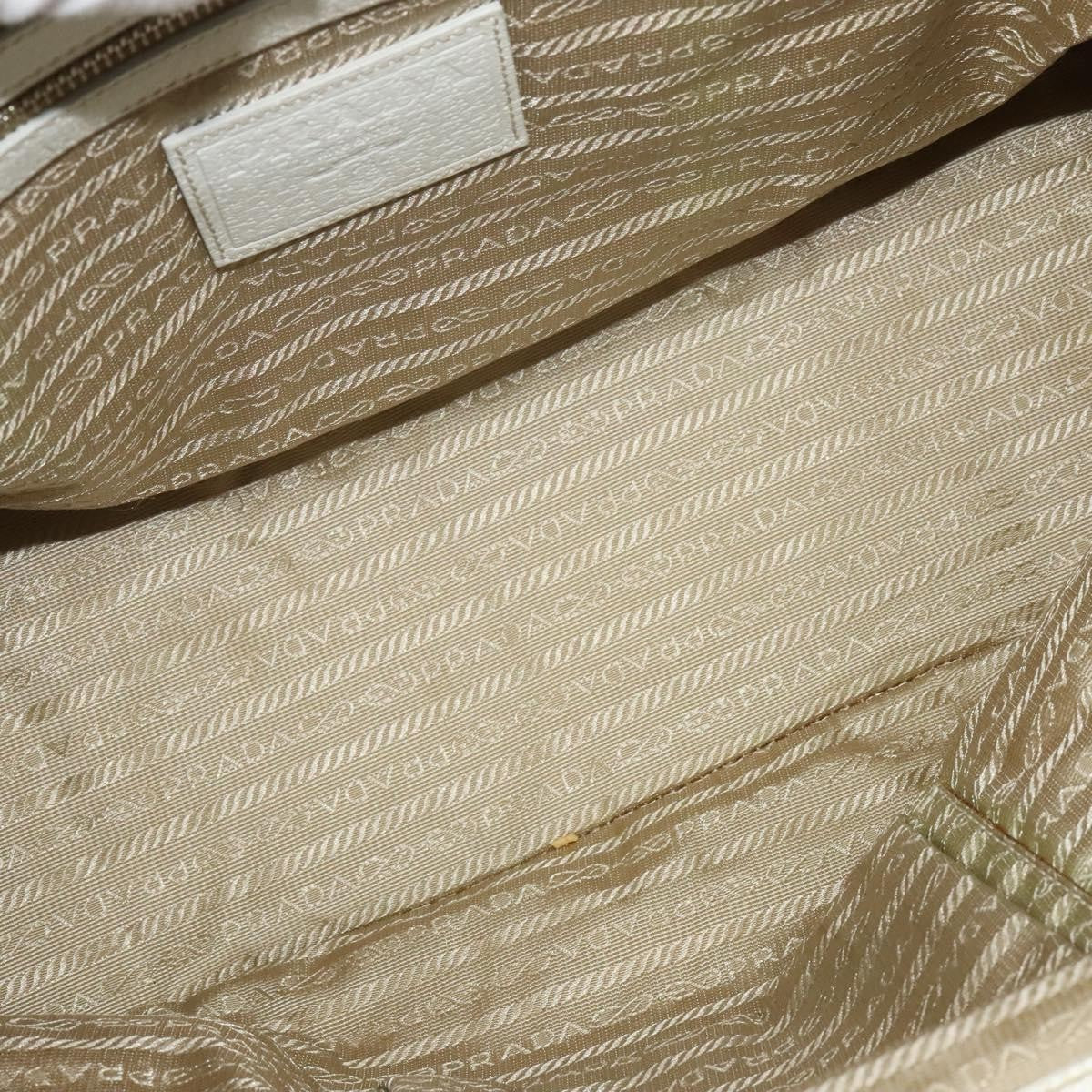 Prada PRADA Shoulder Bag Canvas Silver White Authentic fm4672