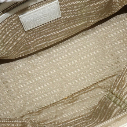 Prada PRADA Shoulder Bag Canvas Silver White Authentic fm4672