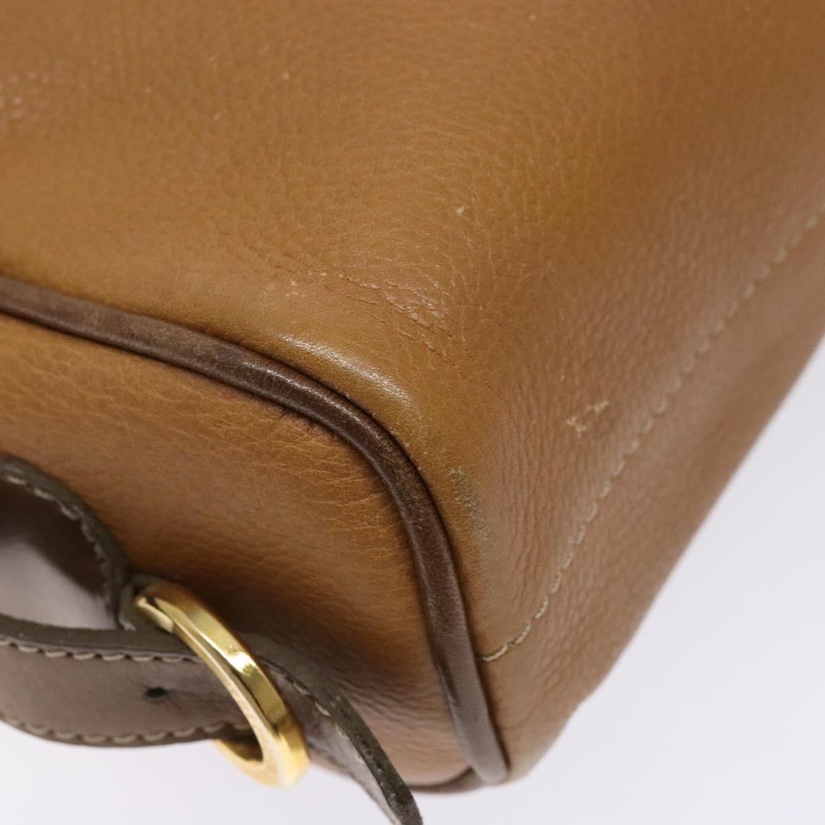 Loewe LOEWE Shoulder Bag Leather Brown Gold Authentic am8960