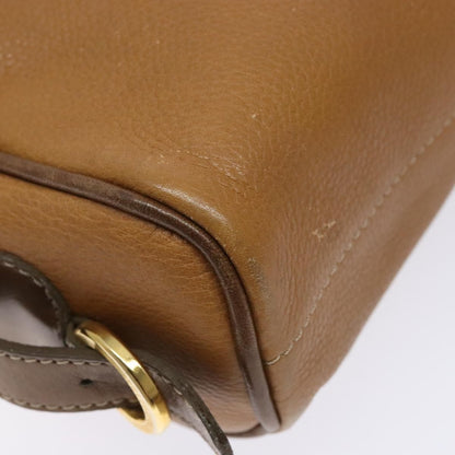 Loewe LOEWE Shoulder Bag Leather Brown Gold Authentic am8960
