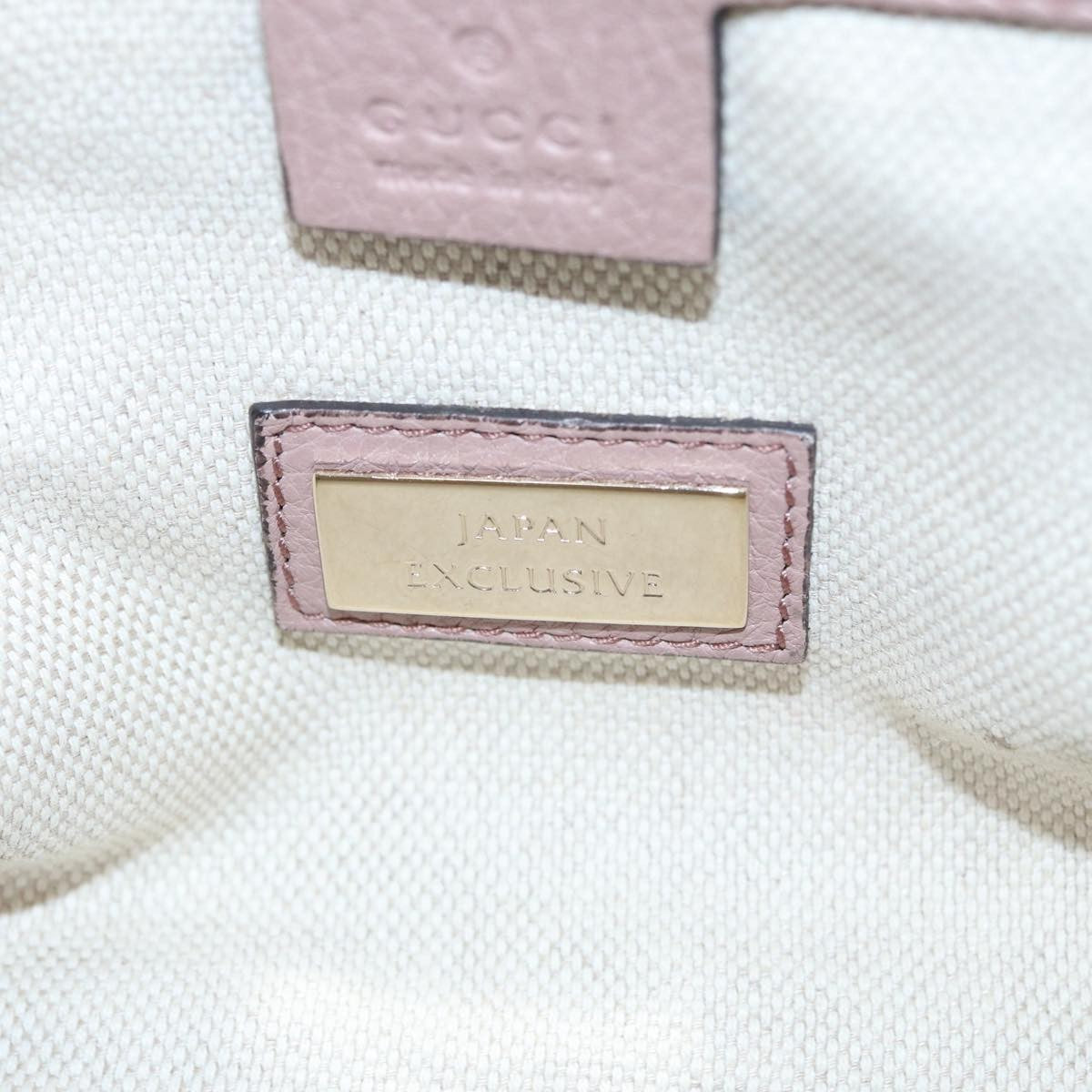 Gucci GUCCI Soho Hand Bag Leather 2way Gold Pink 336751 Authentic am6760
