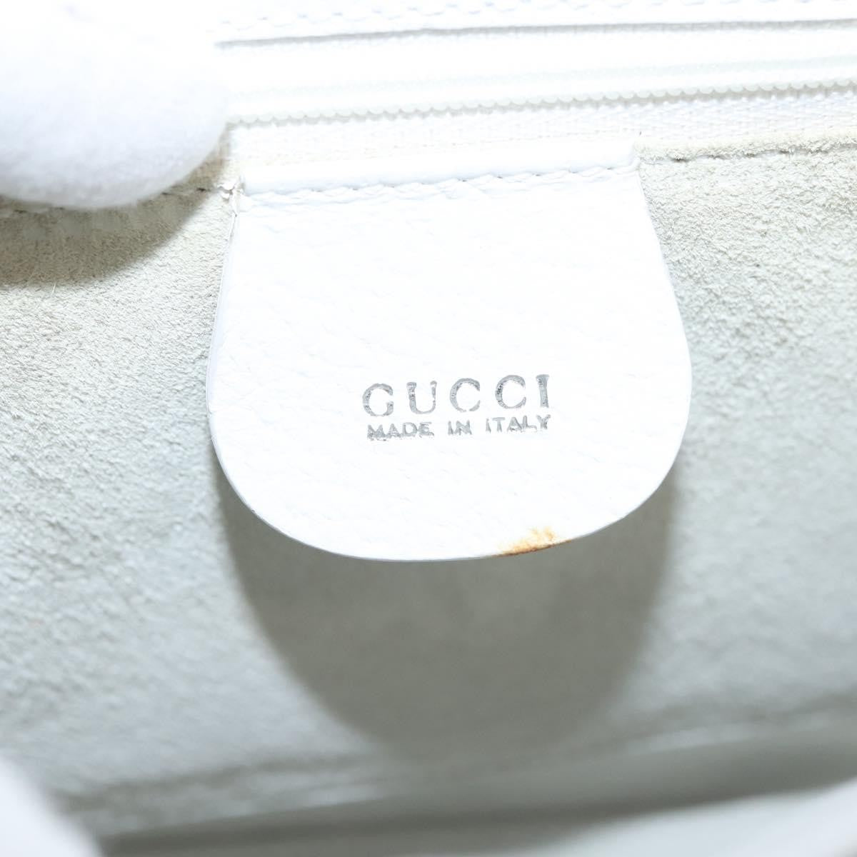 Gucci GUCCI Shoulder Bag Leather White Silver 001 1998 1767 Authentic BA5637