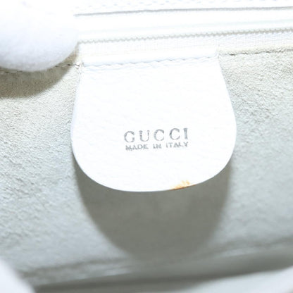 Gucci GUCCI Shoulder Bag Leather White Silver 001 1998 1767 Authentic BA5637