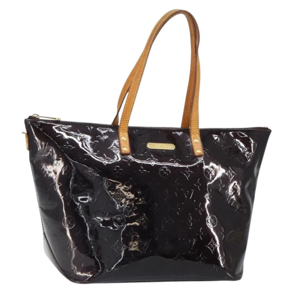 Louis Vuitton LOUIS VUITTON Monogram Vernis Bellevue GM Tote Bag Amarante M93589 Authentic 166294