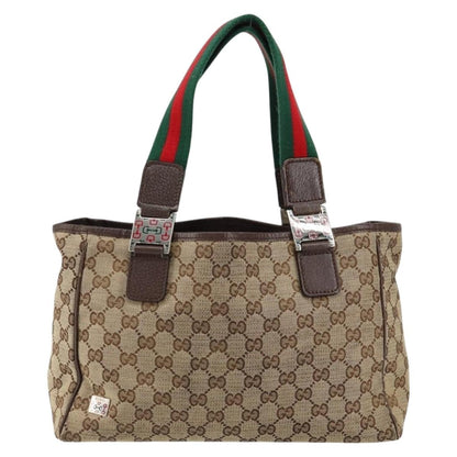 Gucci GUCCI GG Canvas Web Sherry Line Hand Bag Beige Red Green 145810 Authentic 155191