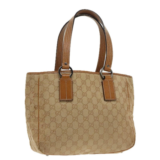 Gucci GUCCI GG Canvas Hand Bag Brown Silver 113019 3444 Authentic 94718