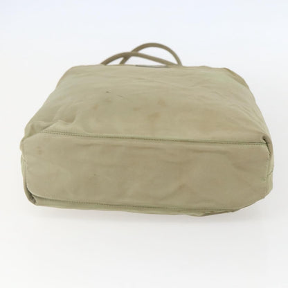 Prada PRADA Tote Bag Nylon Beige Silver Authentic 157778