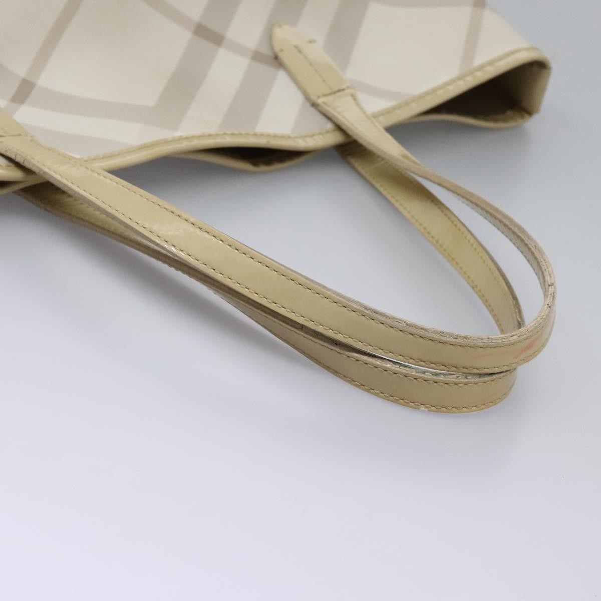 Burberry BURBERRY Nova Check Tote Bag PVC Beige Authentic ti2855