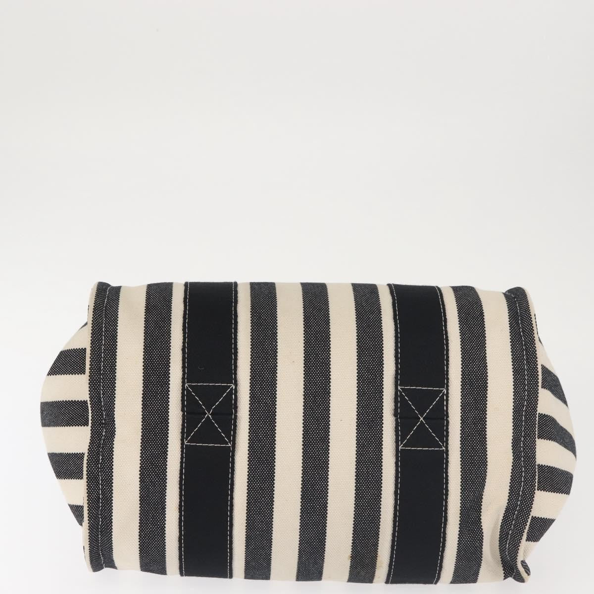 Hermès Hermès HERMES Cannes PM Hand Bag Canvas White Black Authentic hk3009