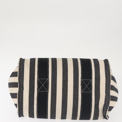 Hermès Hermès HERMES Cannes PM Hand Bag Canvas White Black Authentic hk3009