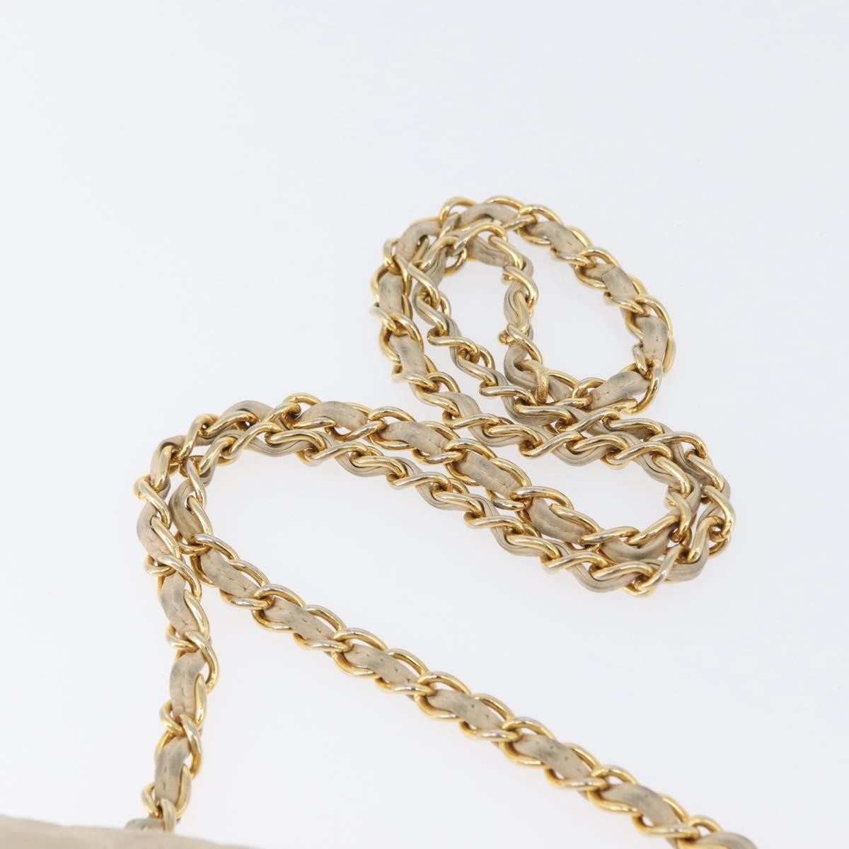 Chanel CHANEL Matelasse Chain Shoulder Bag Lamb Skin Beige Gold CC Authentic BA10672