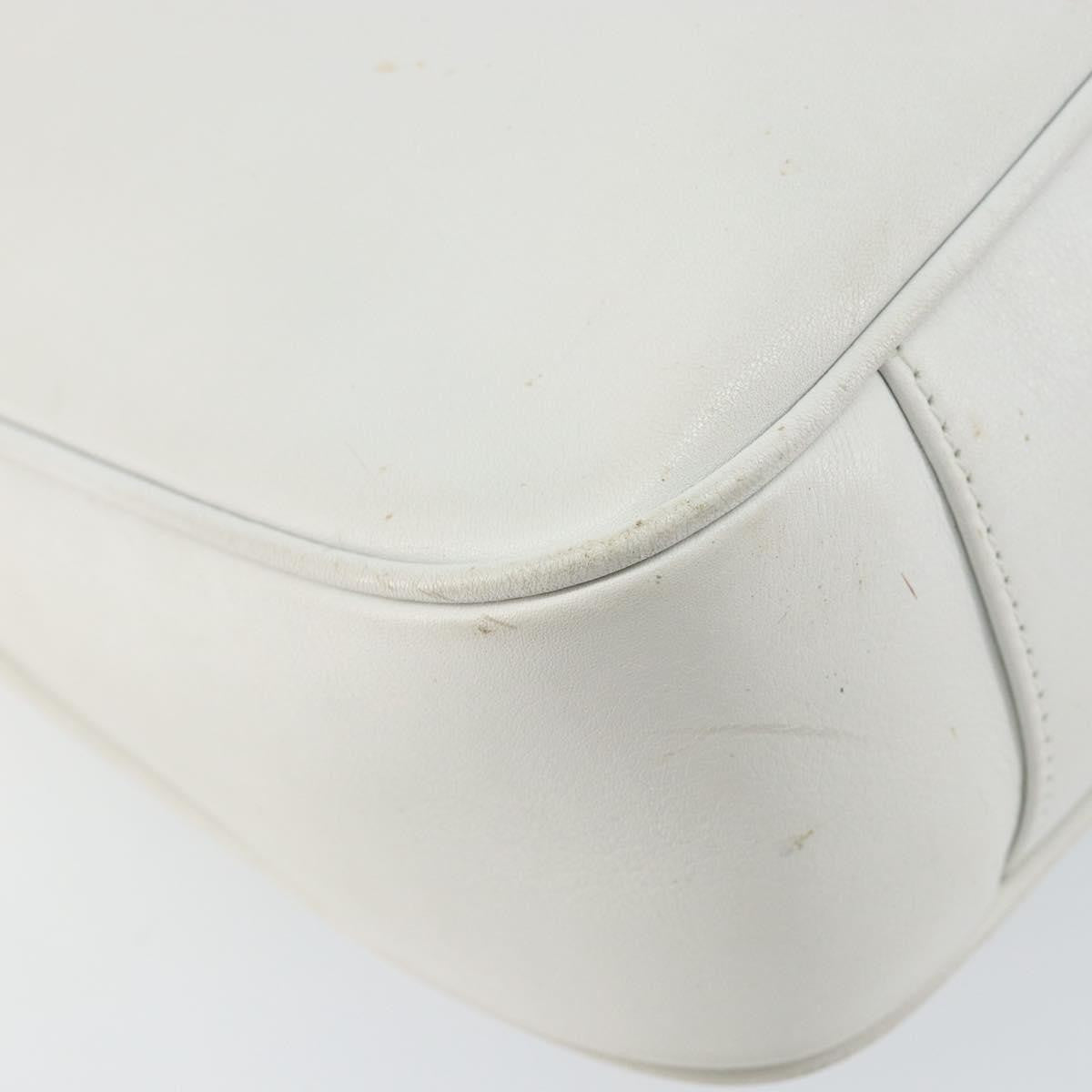 Gucci GUCCI Bamboo Hand Bag Leather 2way White Gold 001 3754 1638 Authentic 145811