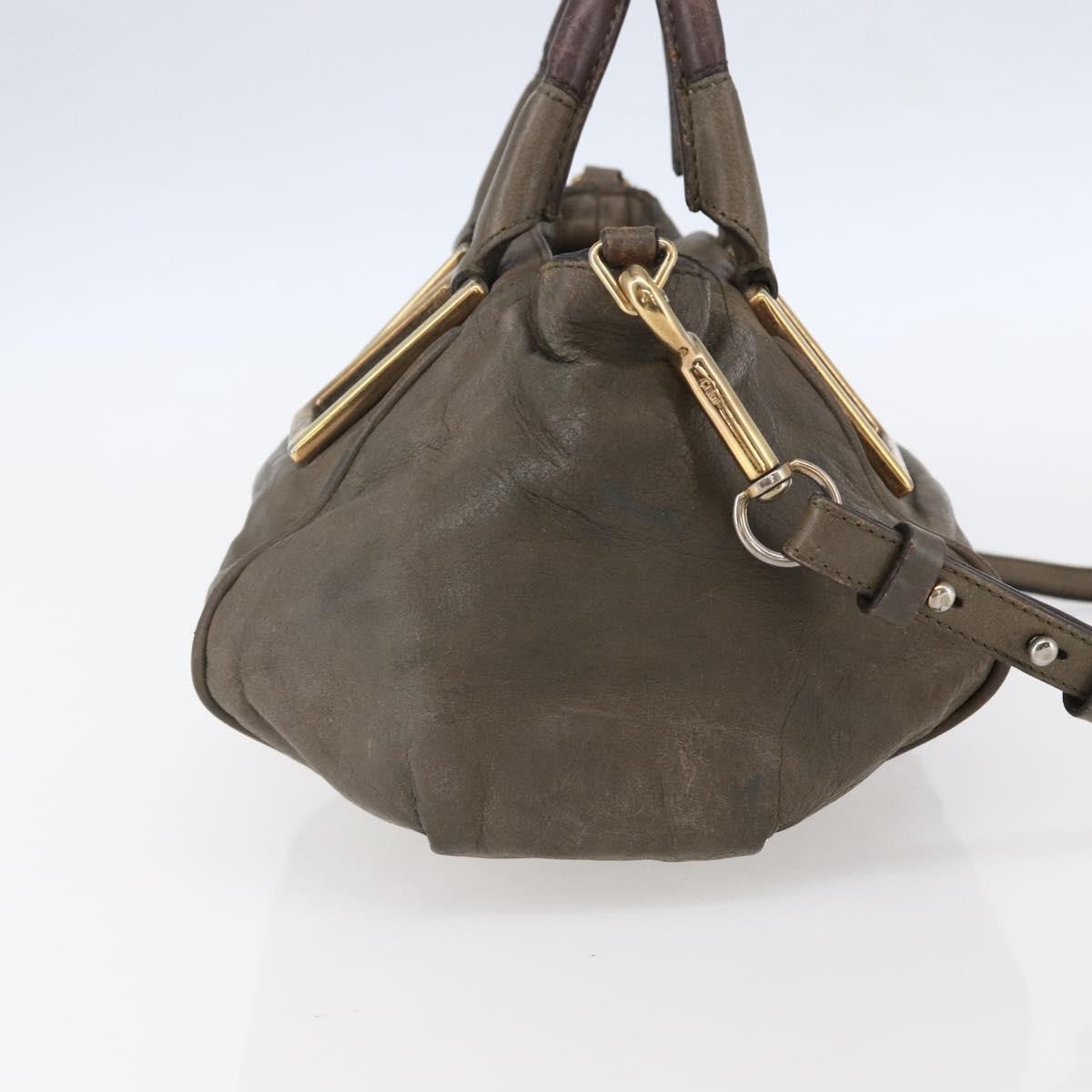 Chloé Chloé Chloe Etel Hand Bag Leather 2way Beige Gold Authentic bs30955