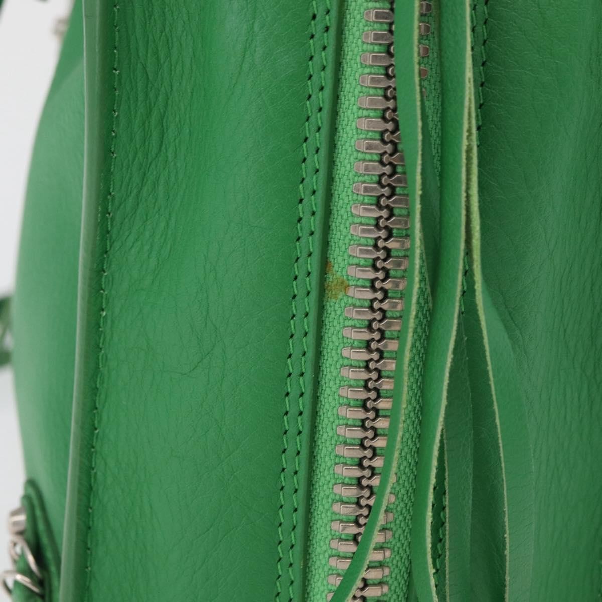 Balenciaga BALENCIAGA The Paper Tote Bag Leather 2way Green Silver 370926 Authentic 179403A