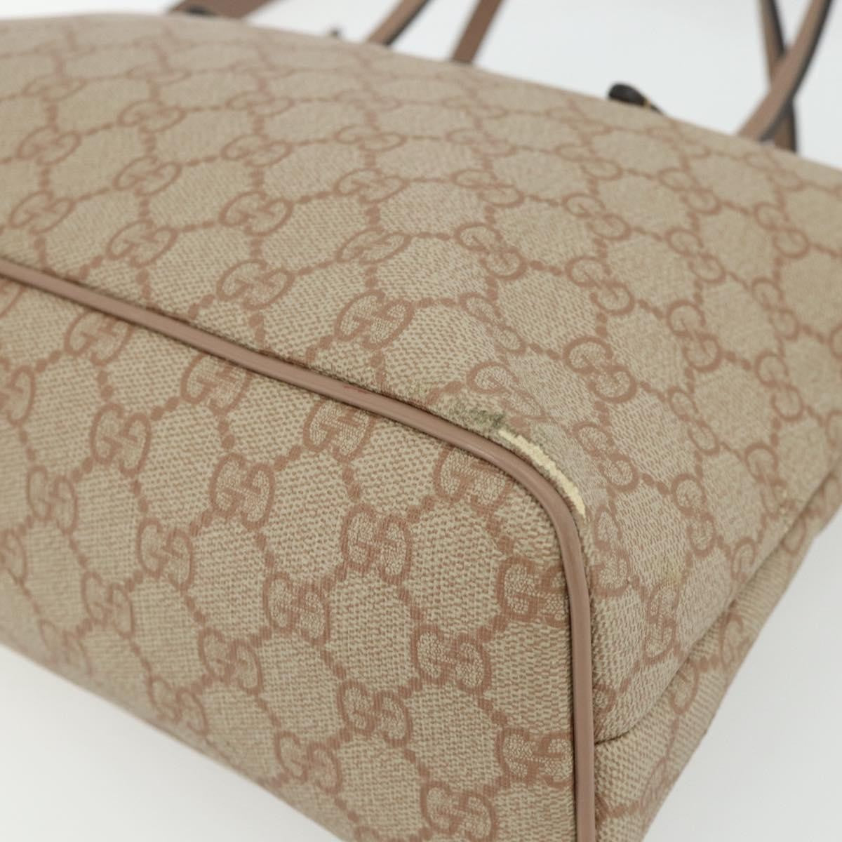 Gucci GUCCI GG Supreme Tote Bag PVC 2way Beige Gold 353440 Authentic 178185
