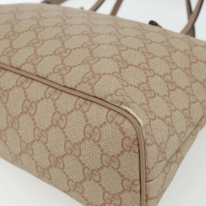 Gucci GUCCI GG Supreme Tote Bag PVC 2way Beige Gold 353440 Authentic 178185