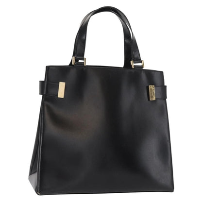 Gucci GUCCI Hand Bag Leather Black Gold Authentic BA9107