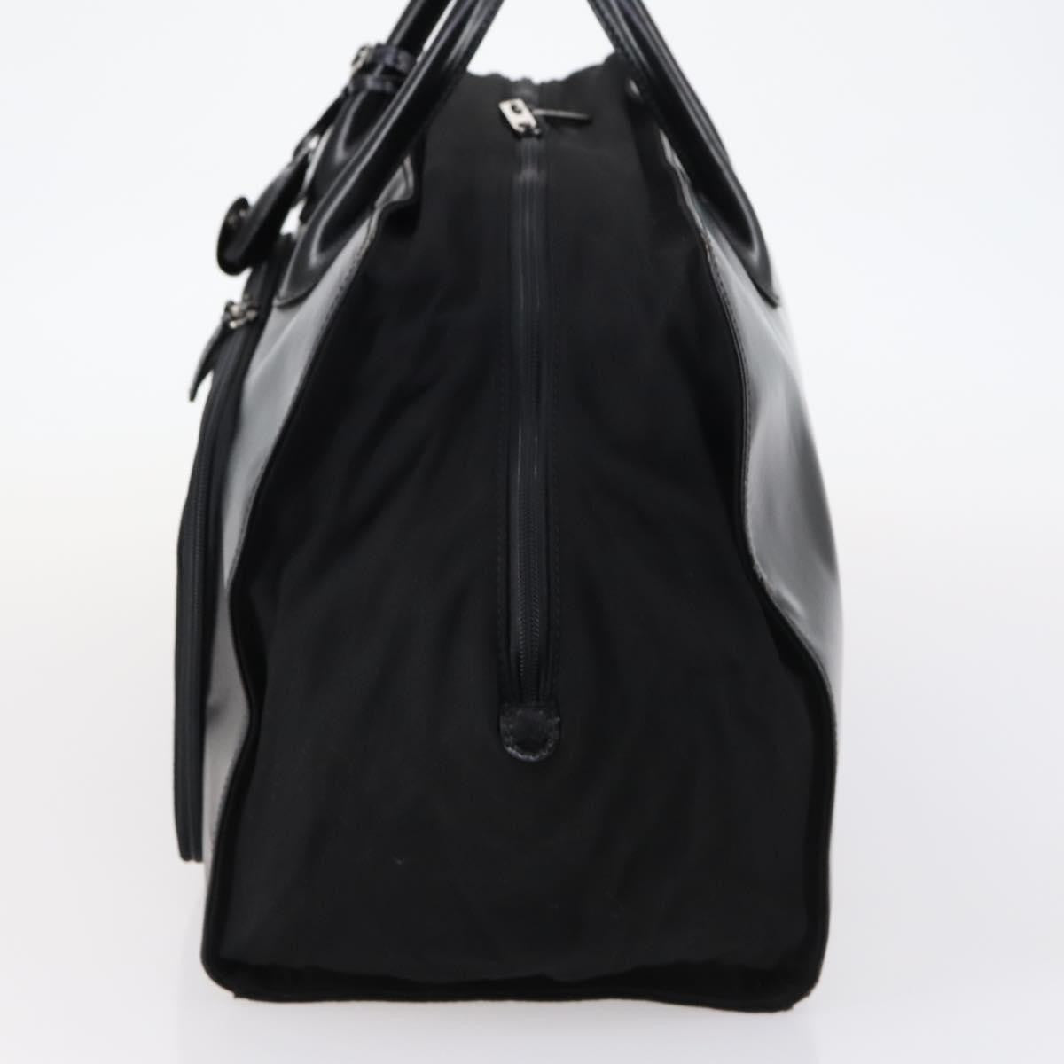 Gucci GUCCI Boston Bag Nylon Leather Black Silver 012 1553 0269 Authentic ti3430