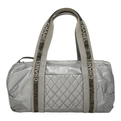 Chanel CHANEL Sports Hand Bag Coated Canvas Silver CC Authentic bs21669