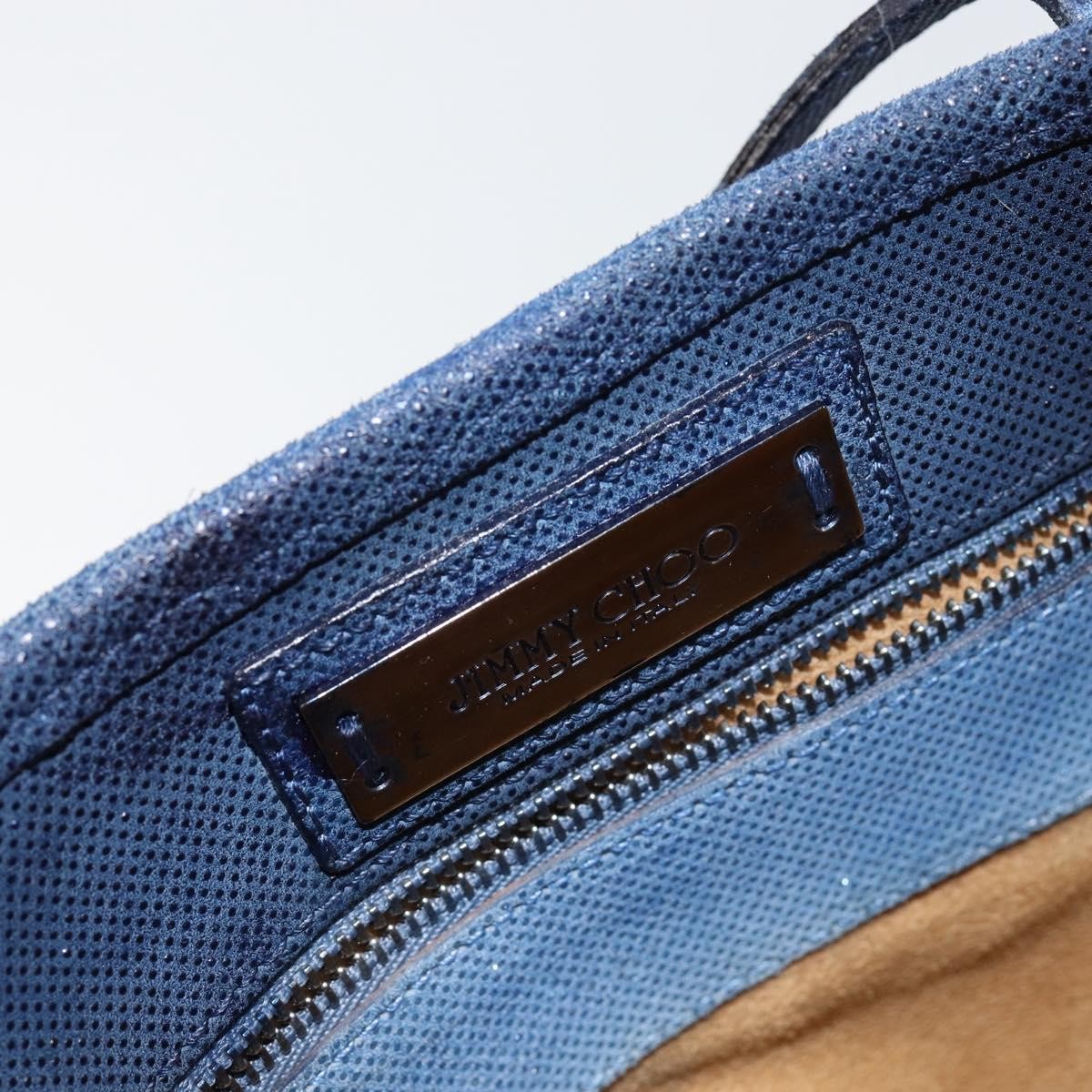 Jimmy Choo Jimmy Choo Studs Tote Bag Coated Canvas Blue Authentic sw1589