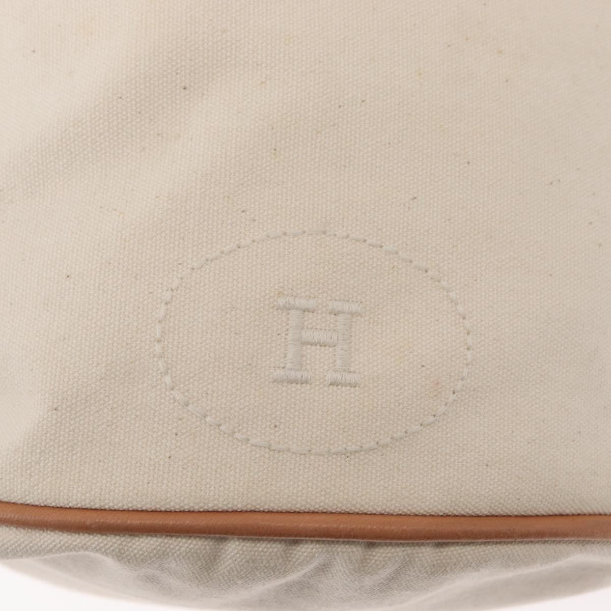 Hermès Hermès HERMES Porochon Mimir GM Shoulder Bag Canvas White Gold Authentic ka758