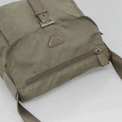 Prada PRADA Shoulder Bag Nylon Green Silver Authentic 121113