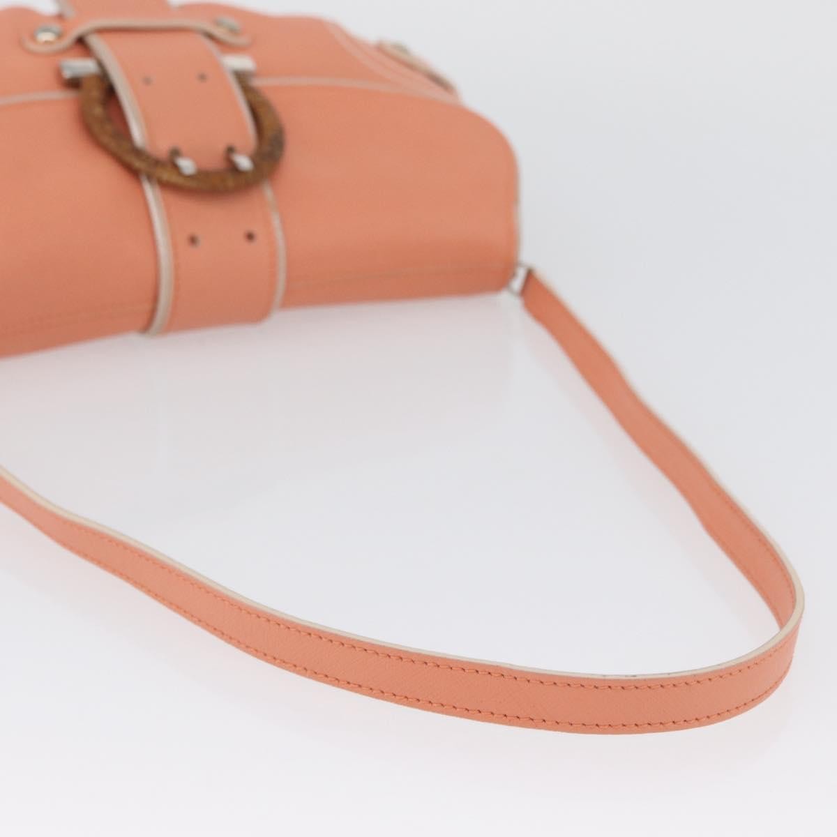 Salvatore Ferragamo Salvatore Ferragamo Gancini Shoulder Bag Leather Pink Silver Authentic BA11212