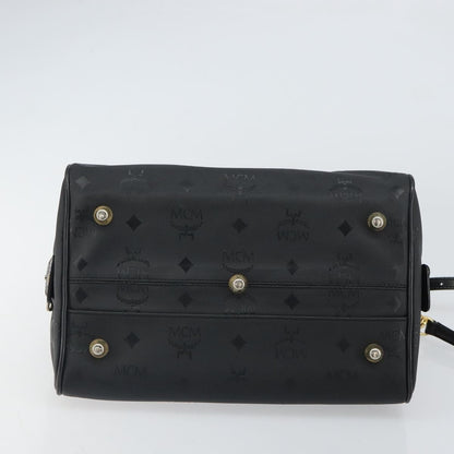 MCM MCM Vicetos Logogram Hand Bag PVC 2way Black Gold Authentic 160735