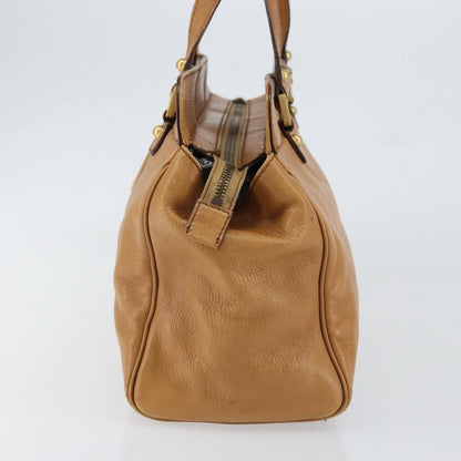 Gucci GUCCI Interlocking Hand Bag Leather Brown Gold 121551 Authentic ep11723