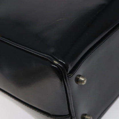 Gucci GUCCI Hand Bag Patent Leather Black Silver 000 1274 0505 Authentic ep8594