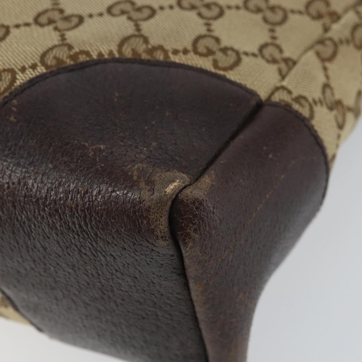 Gucci GUCCI GG Canvas Shoulder Bag Beige Silver 114273 Authentic 157746