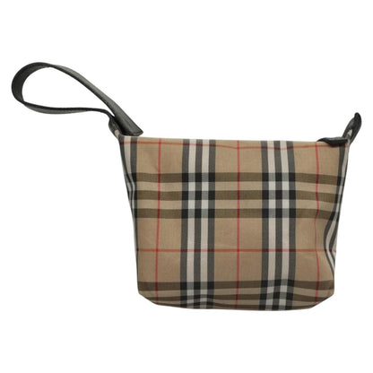 Burberrys Burberrys Nova Check Hand Bag Nylon Beige Silver Authentic mr1169