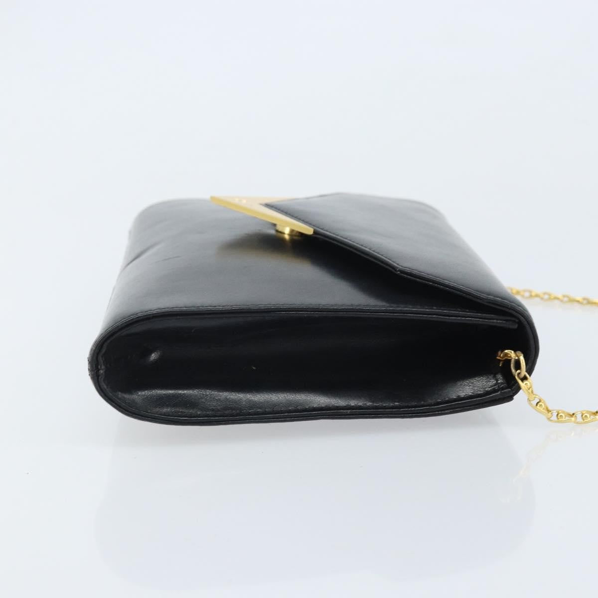 Givenchy GIVENCHY Chain Hand Bag Leather Black Gold Authentic 172216