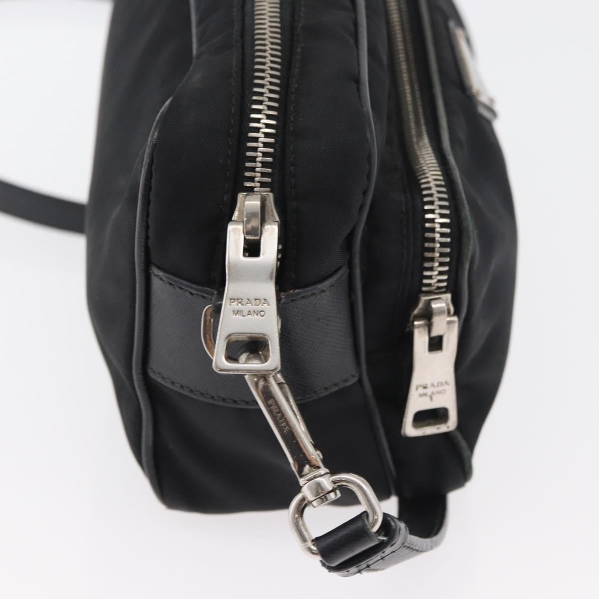 Prada PRADA Shoulder Bag Nylon Black Silver Authentic 175723
