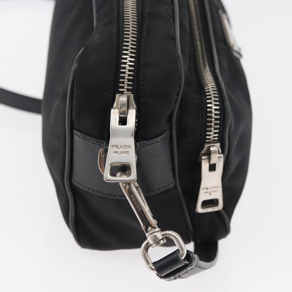 Prada PRADA Shoulder Bag Nylon Black Silver Authentic 175723