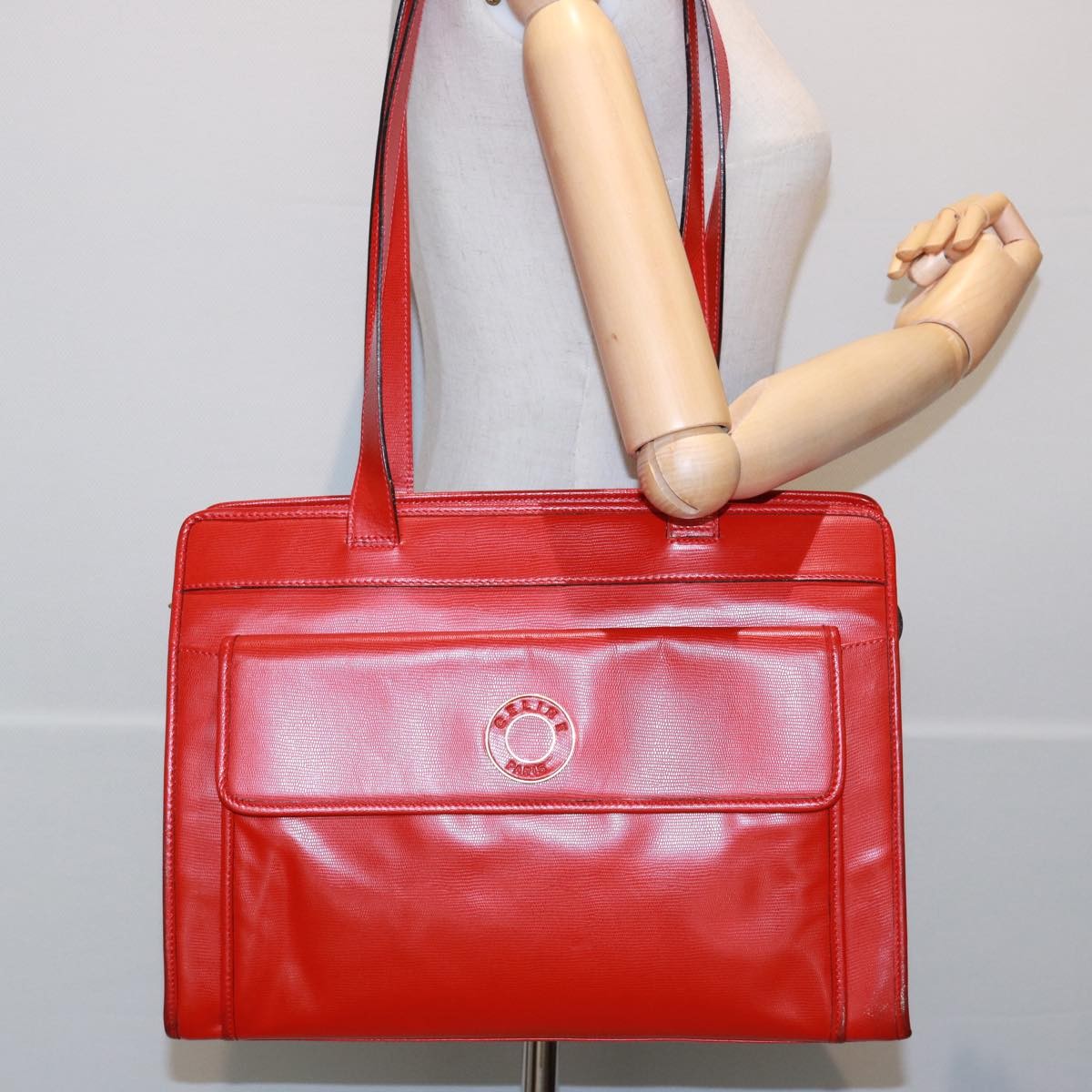Celine CELINE Shoulder Bag Leather Red Authentic bs15049