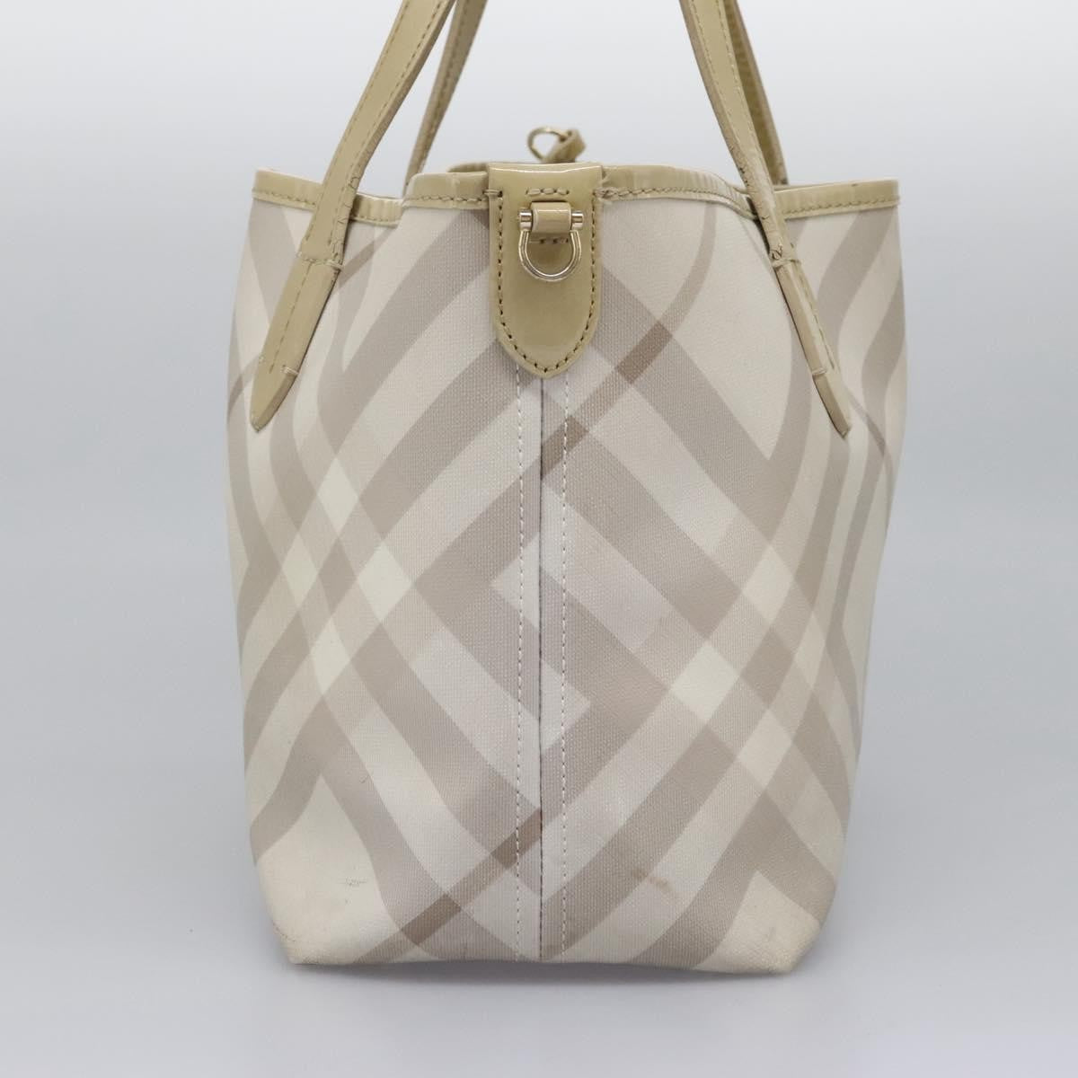 Burberry BURBERRY Nova Check Tote Bag PVC Beige Authentic ti2855