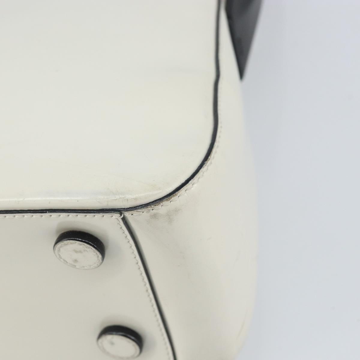 Prada PRADA Shoulder Bag Patent leather White Silver Authentic 162846