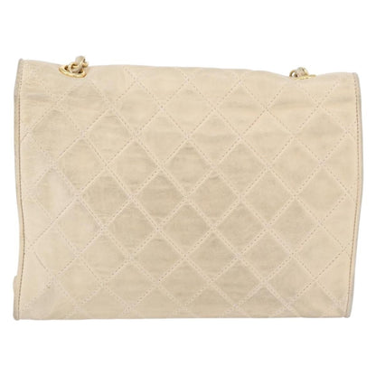 Chanel CHANEL Matelasse Chain Shoulder Bag Lamb Skin Beige Gold CC Authentic BA10672