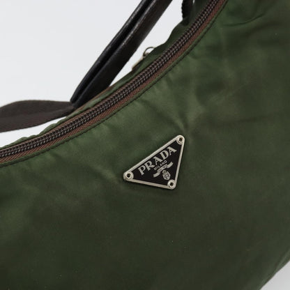 Prada PRADA Shoulder Bag Nylon Khaki Silver Authentic bs34740