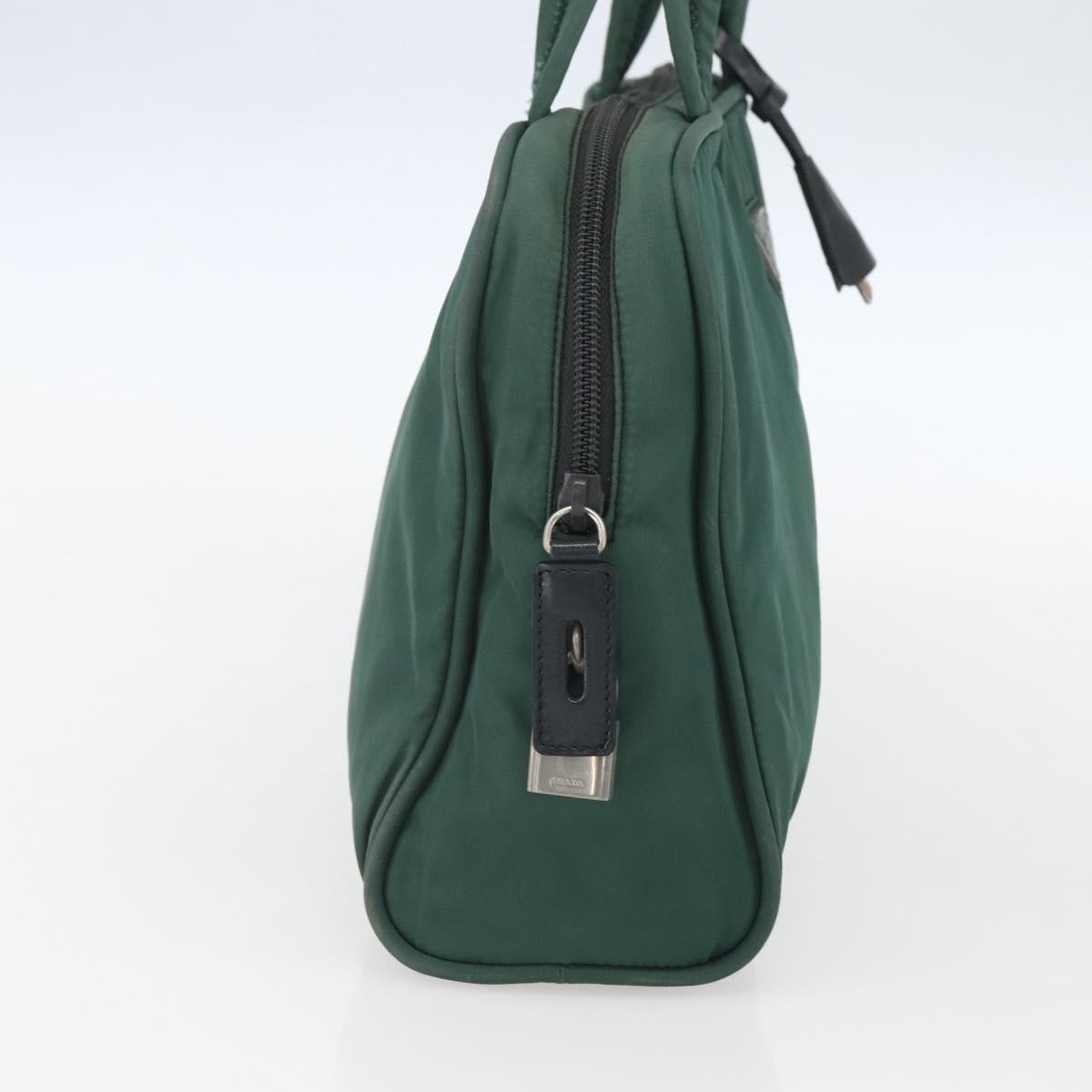 Prada PRADA Hand Bag Nylon Green Silver Authentic 154193