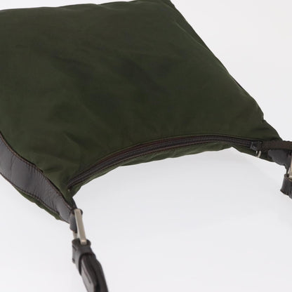 Prada PRADA Shoulder Bag Nylon Khaki Silver Authentic 165486