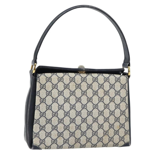 Gucci GUCCI GG Supreme Shoulder Bag PVC Navy Gold 001 085 1368 Authentic 158804