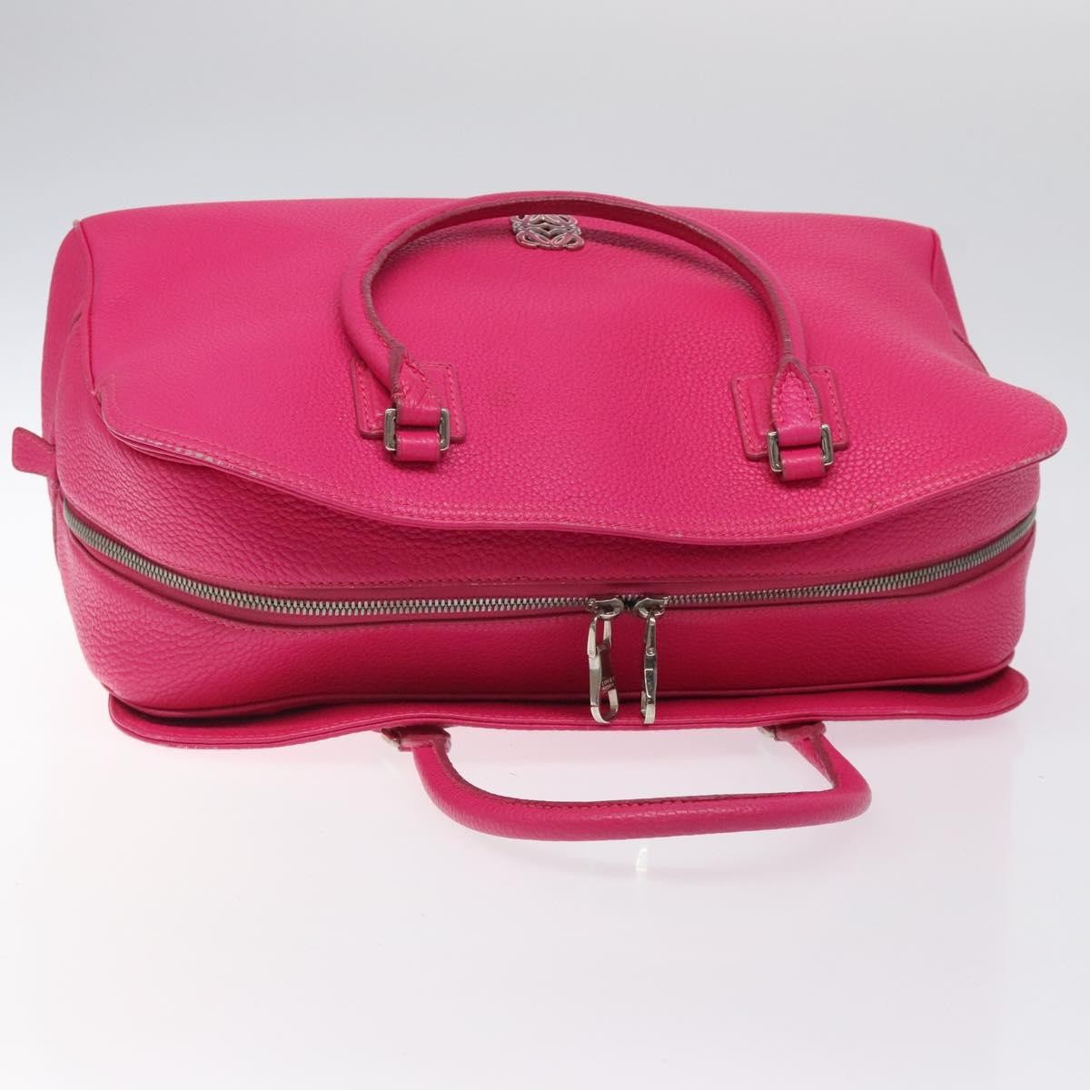 Loewe LOEWE Anagram Hand Bag Leather Pink Gold Authentic yk17930