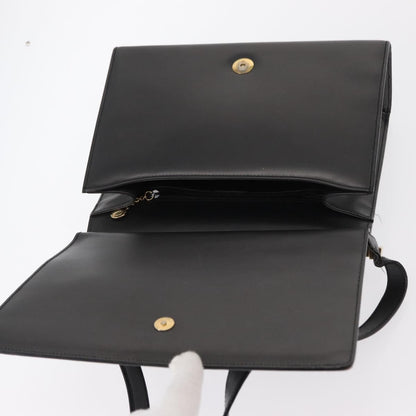 Gucci GUCCI Shoulder Bag Leather Black Gold Authentic BA8638
