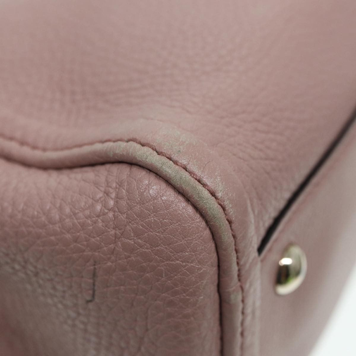 Gucci GUCCI Soho Hand Bag Leather 2way Gold Pink 336751 Authentic am6760